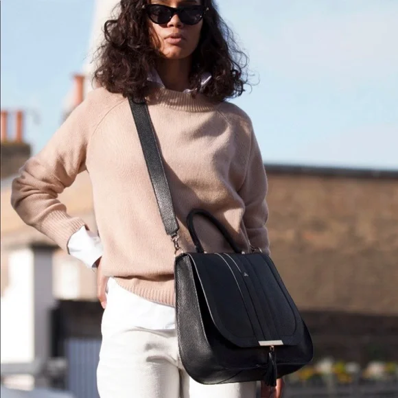 DeMellier Midnight Blue Satchel with Gold Details - Picture 2 of 10